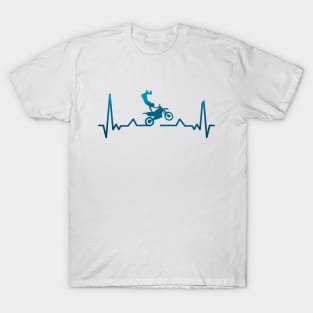 Motocross Heartbeat Design T-Shirt